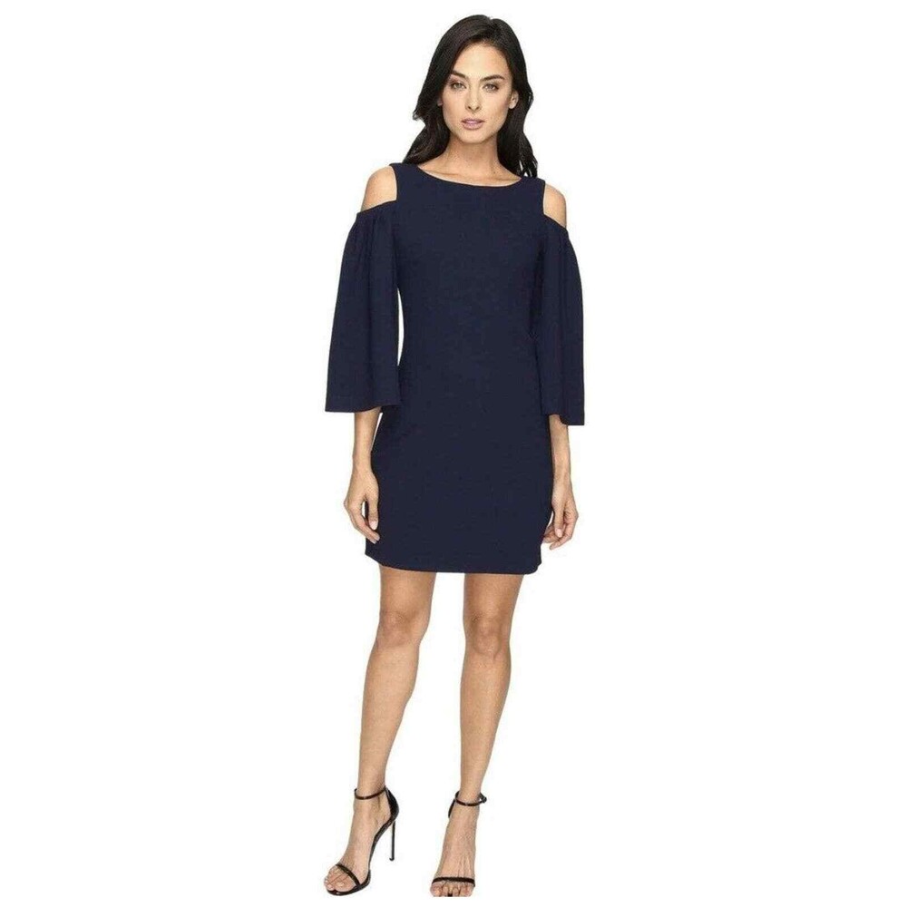 Trina Turk Blue Cold Shoulder Shift Cocktail Dress Size 2